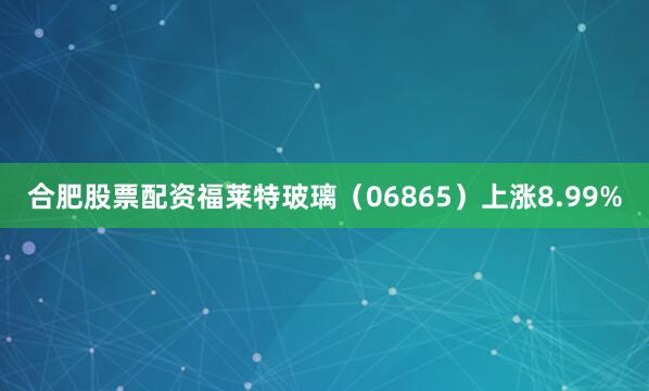 合肥股票配资福莱特玻璃（06865）上涨8.99%